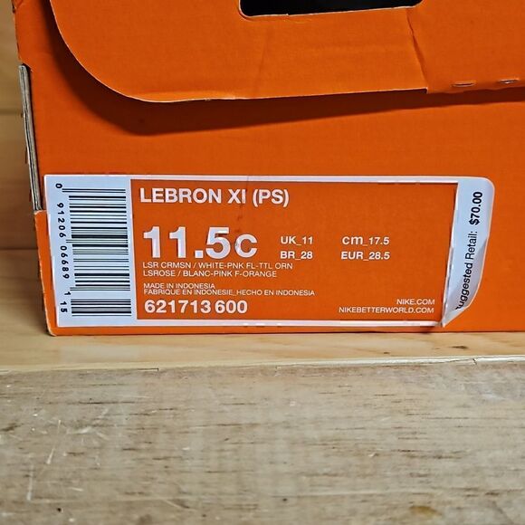 Lebron XI Size 11.5 Fruity Pebbles Kids Youth Basketball Shoe 621713-600 - Picture 10 of 11